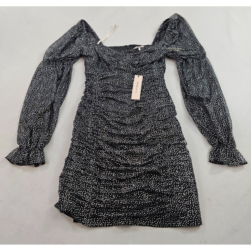 Bcbgeneration dress womens sz 6 black GW05D31 zip stretch $128